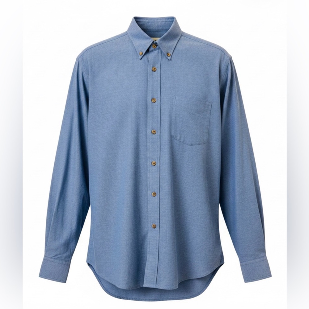 Eton Contemporary Men’s Blue Button Down Dress Shirt Size 41 L Long Sleeve